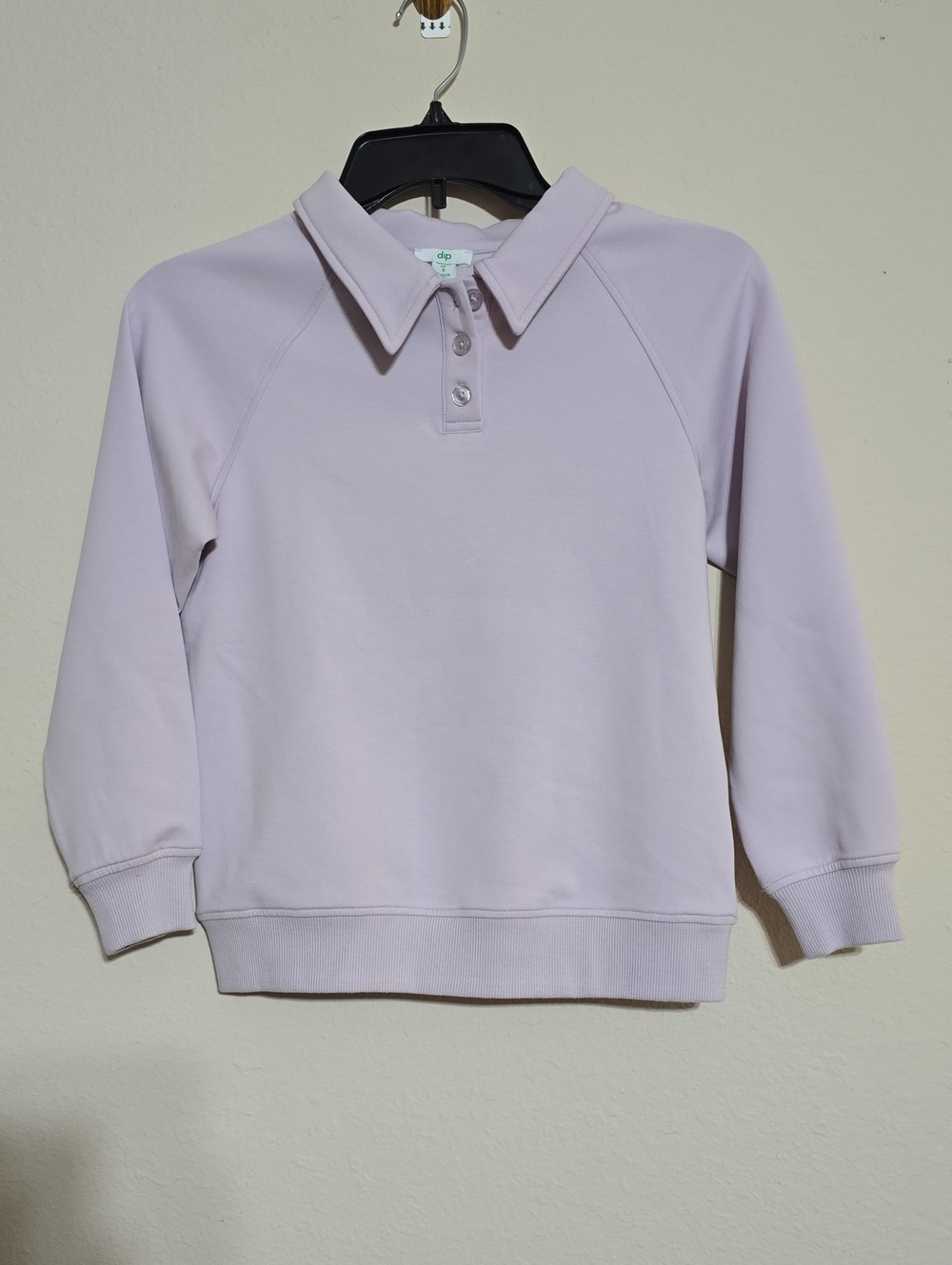 NWT Girls Dip Long-Sleeve 3 Button Polo Sweatshirt Size M